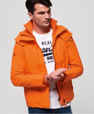 Superdry Hooded Technical Pop Cipzár SD-Windcheater Férfi Kabát Narancssárga/Sötétkék | IDPQY3091